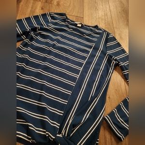 Christopher and Banks Lightweight Navy and White Striped Sweater‎